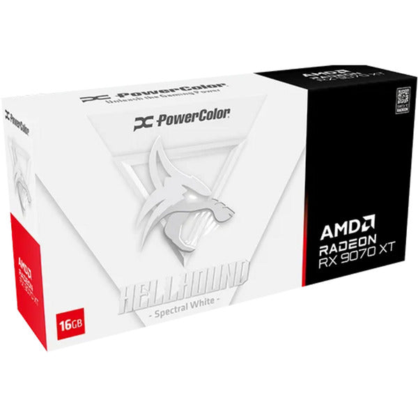 PowerColor radeon rx 9070 xt hellhound spectral white 16gb gddr6 grafische kaart (wit, rdna4, gddr6, 3x displayport, 1x hdmi)