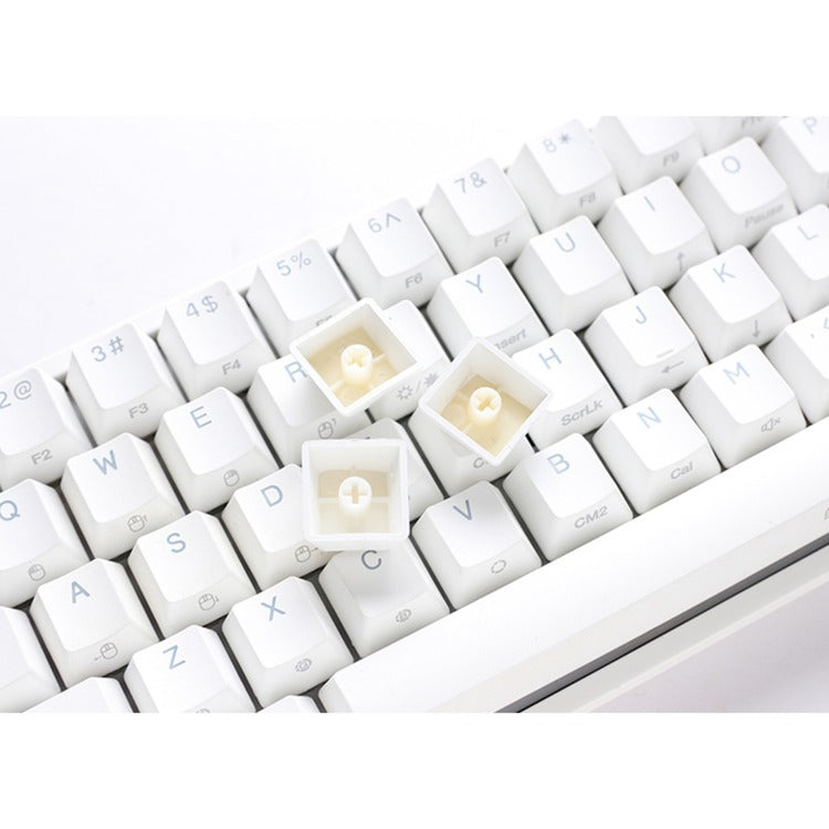 Ducky one 2 pro mini white classic rgb mechanisch gaming toetsenbord (wit, us lay-out (qwerty), cherry mx silent red, 60%, rgb led, double-shot pbt, quack mechanics)