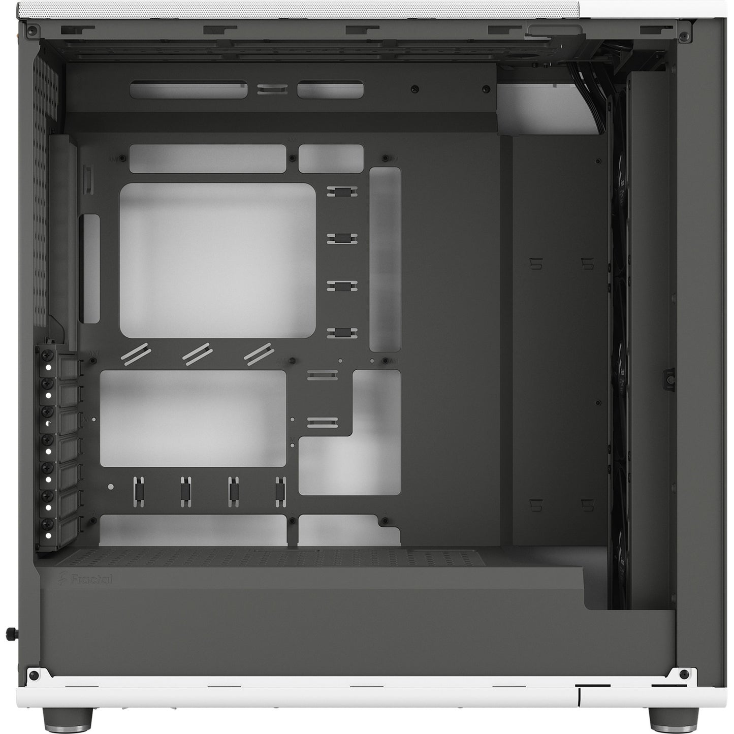 Fractal Design north xl rc chalk white tg clear midi tower behuizing (wit houtkleur | 2x usb-a | 1x usb-c | tempered glass)