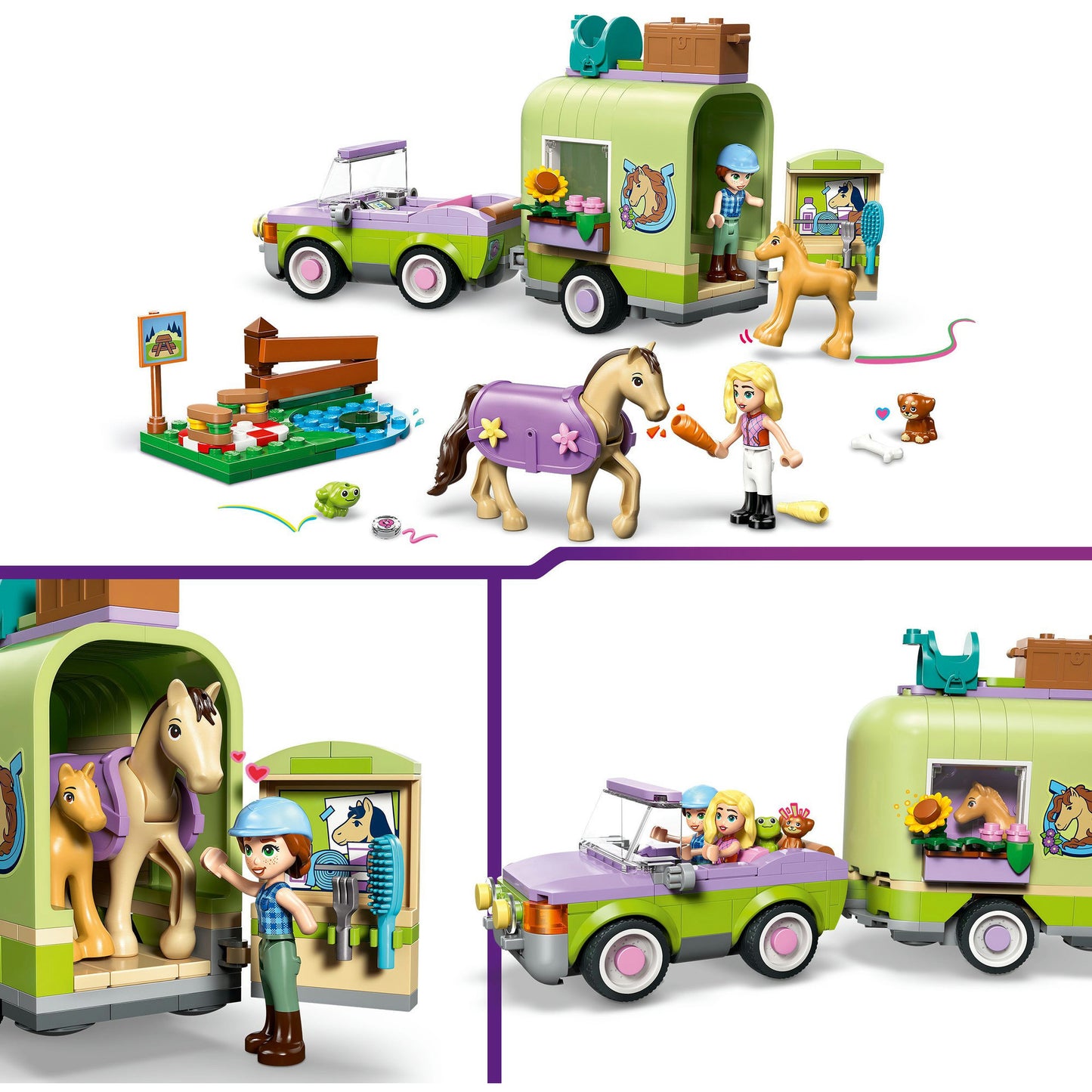 LEGO friends 42695 trailer met paard en veulen