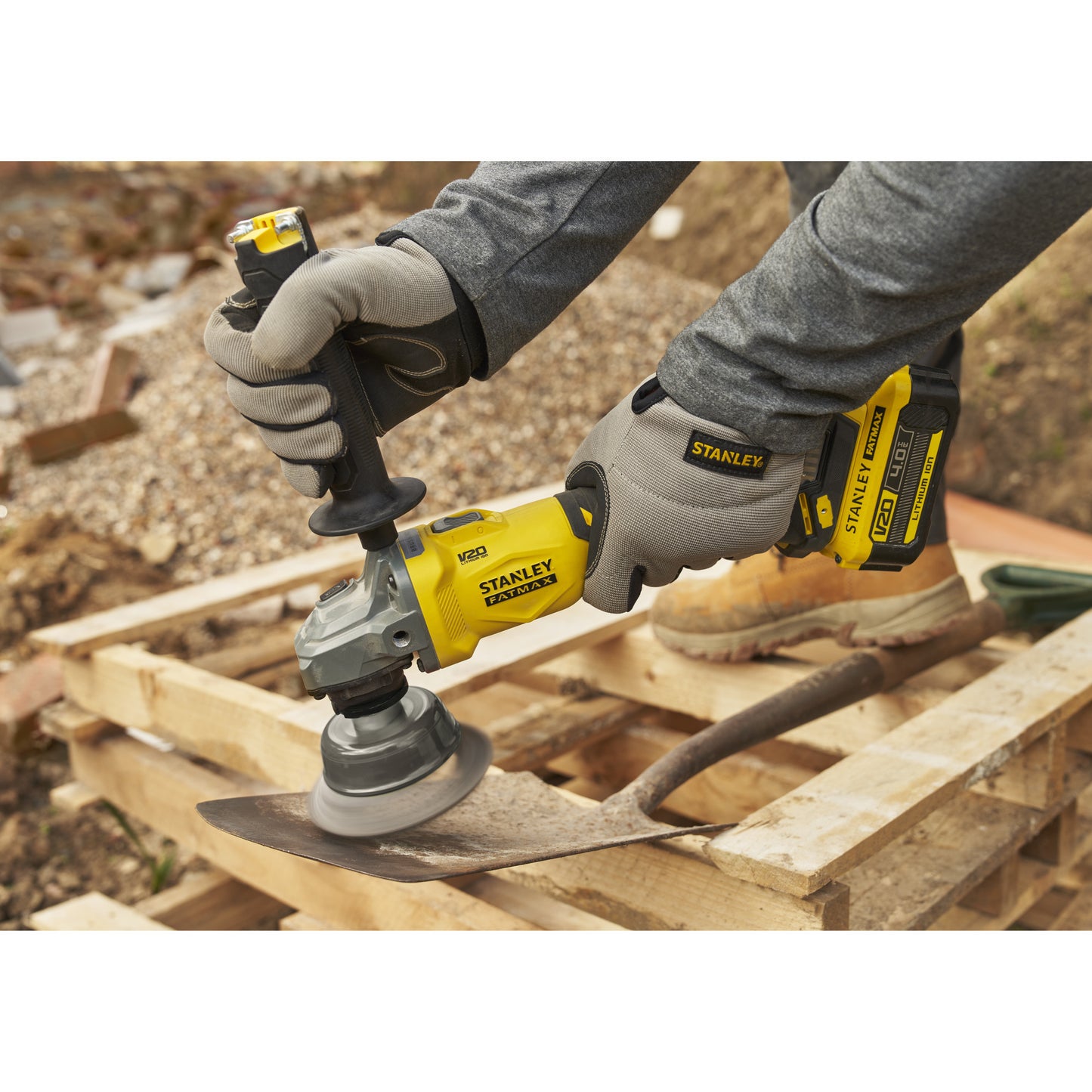 Stanley fatmax v20 18v haakse slijper 125mm (zwart geel, accu en oplader niet inbegrepen)