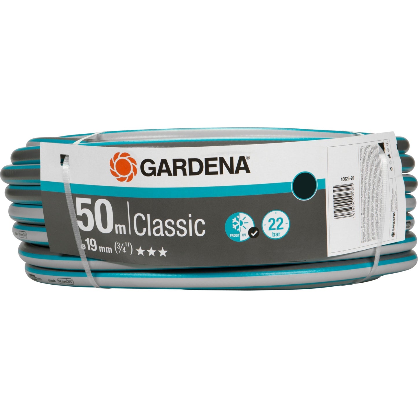 GARDENA classic slang 19 mm (3 4 ) (grijs turquoise, 18025-20, 50 m)