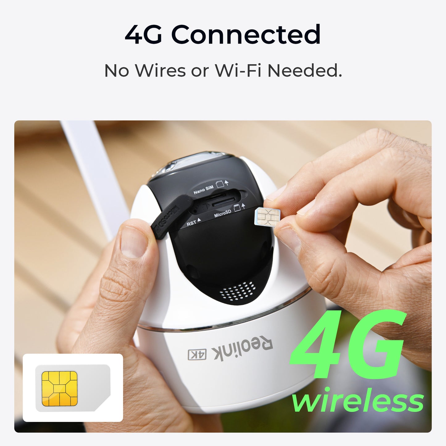 Reolink G440 + Solar Panel 2 beveiligingscamera (Wit, 4K, 8MP, 4G LTE, Incl. Solar Panel 2 + 64GB micro SD-kaart )