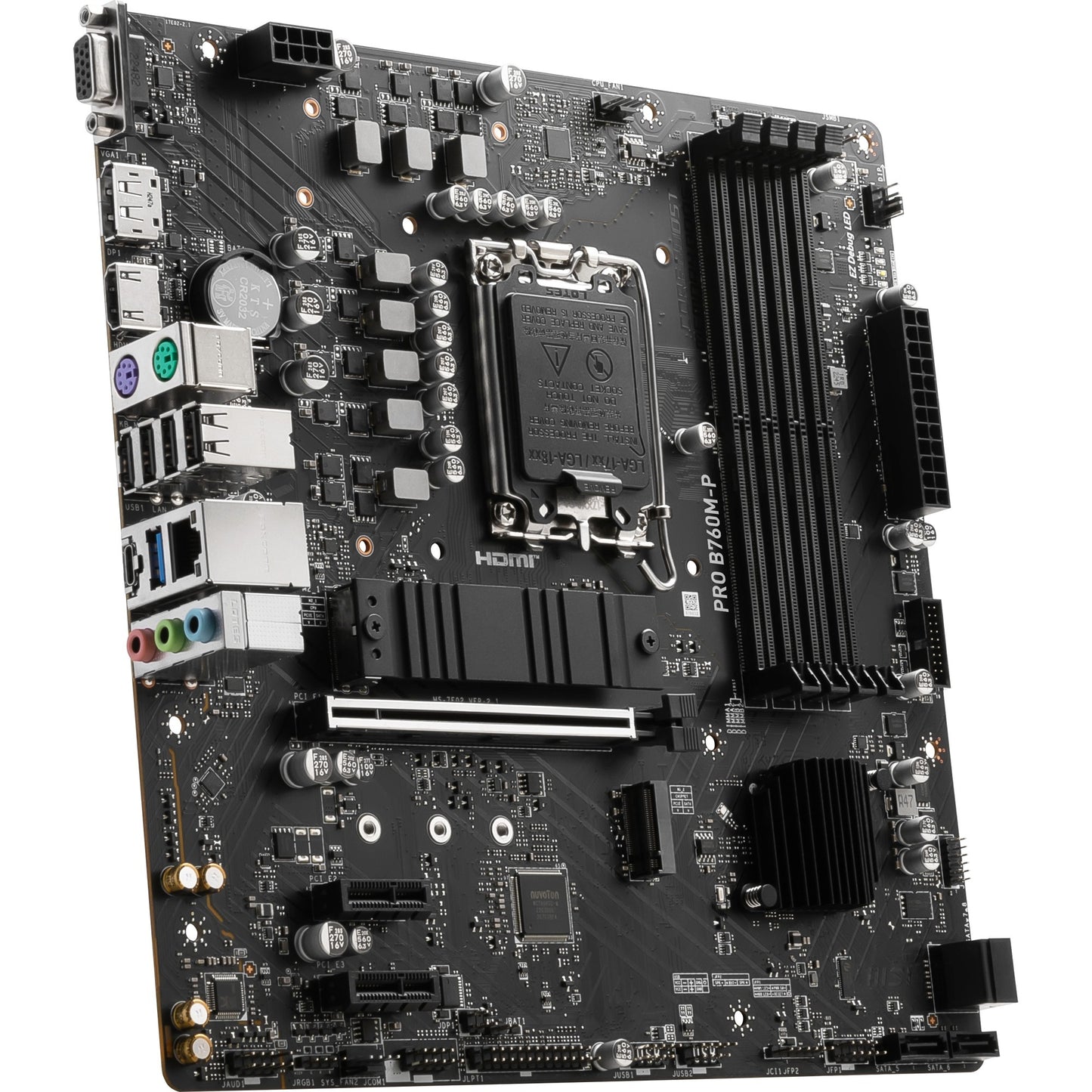 MSI pro b760m-p socket 1700 moederbord (zwart, raid, gb-lan, sound, µatx)