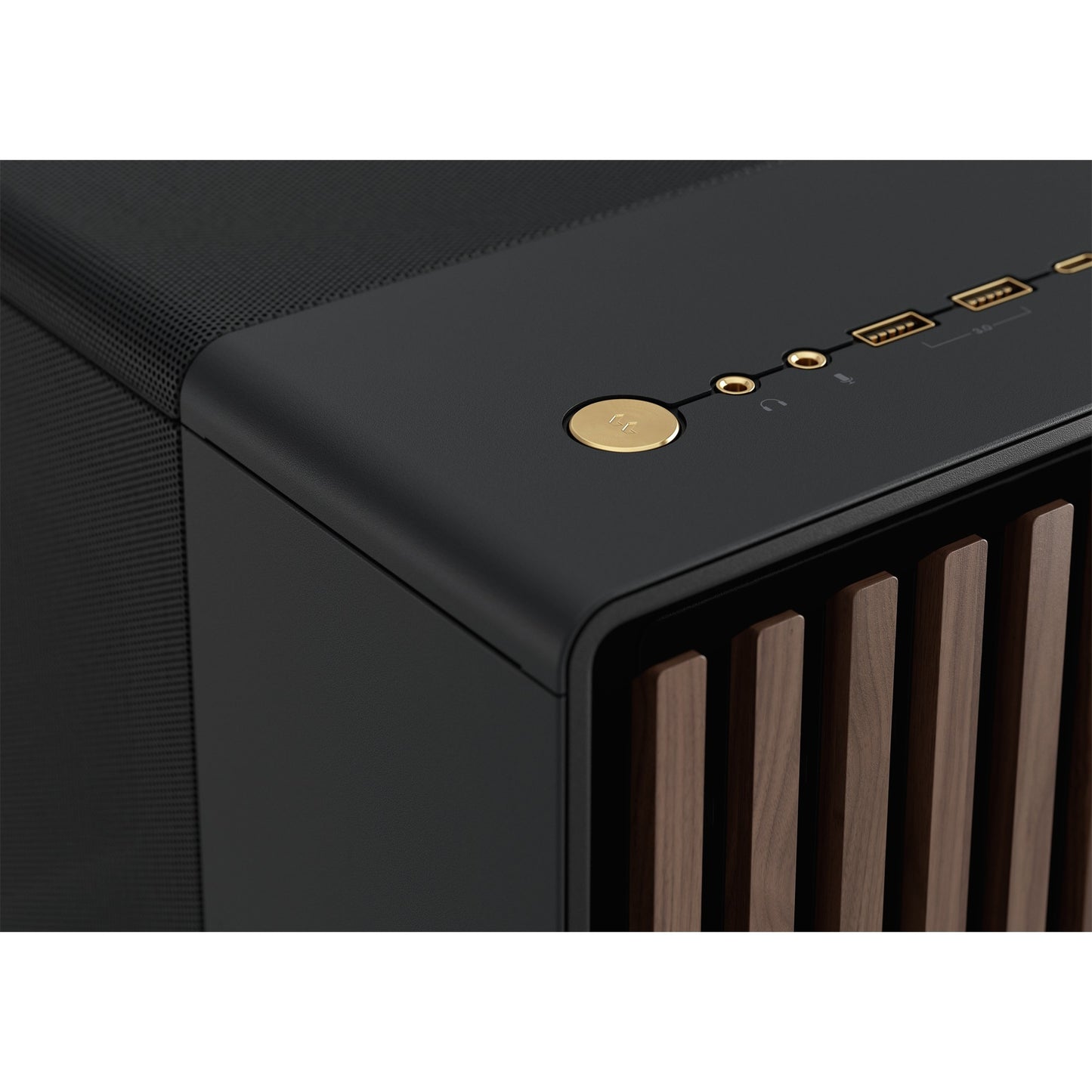 Fractal Design north midi tower behuizing (zwart houtkleur | 2x usb-a | 1x usb-c)