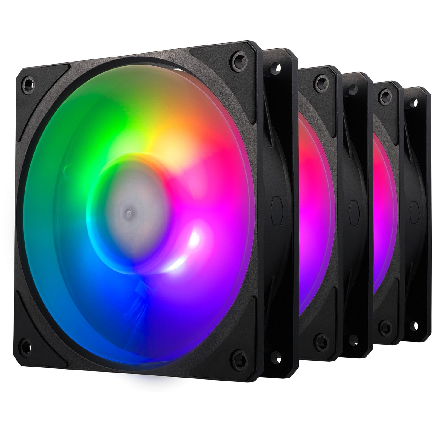 Cooler Master mobius 120p argb 120x120x25 case fans (zwart, 3 stuks, 120 x 120 x 25 mm, pwm)