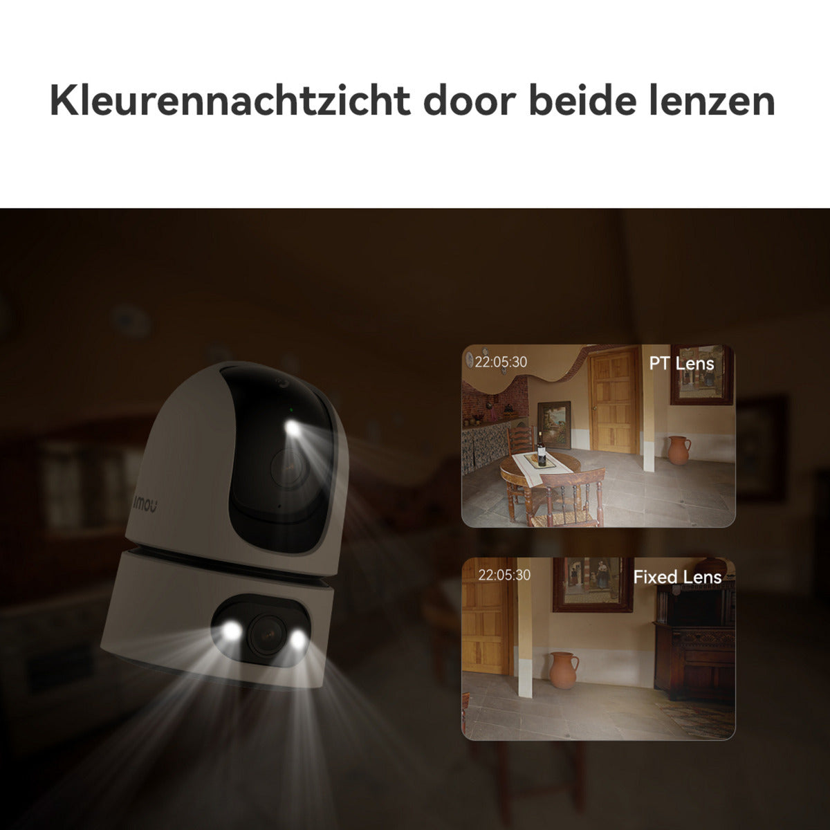 Imou Ranger Dual Pro 10MP beveiligingscamera (Wit, 2x 5MP, WiFi 6)