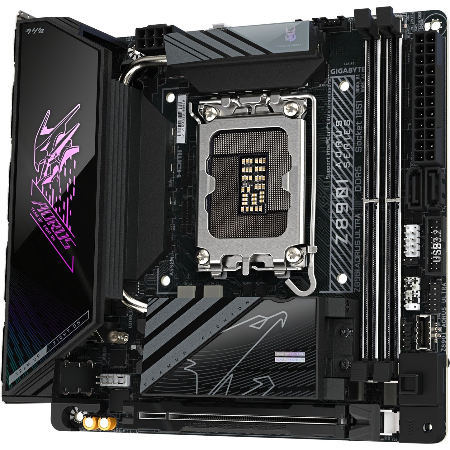 GIGABYTE z890i aorus ultra socket 1851 moederbord (raid, 2.5gb-lan, wi-fi 7, bt, sound, mini-itx)