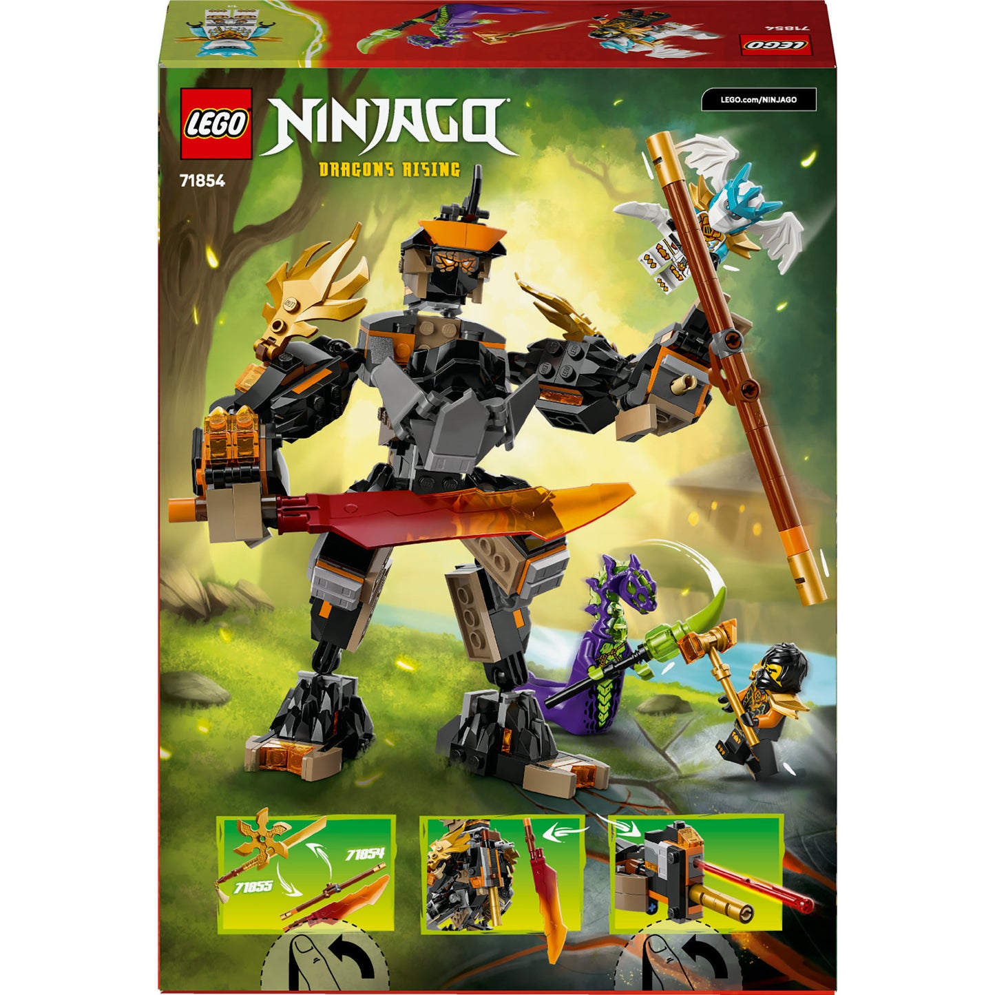 LEGO ninjago 71854 cole's missiemecha en draak zane