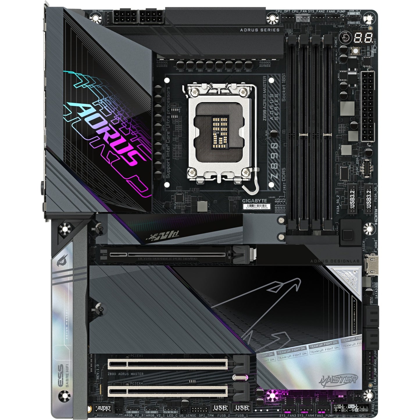 GIGABYTE z890 aorus master socket 1851 moederbord (raid, 10gb-lan, wi-fi 7, bt, sound, atx)