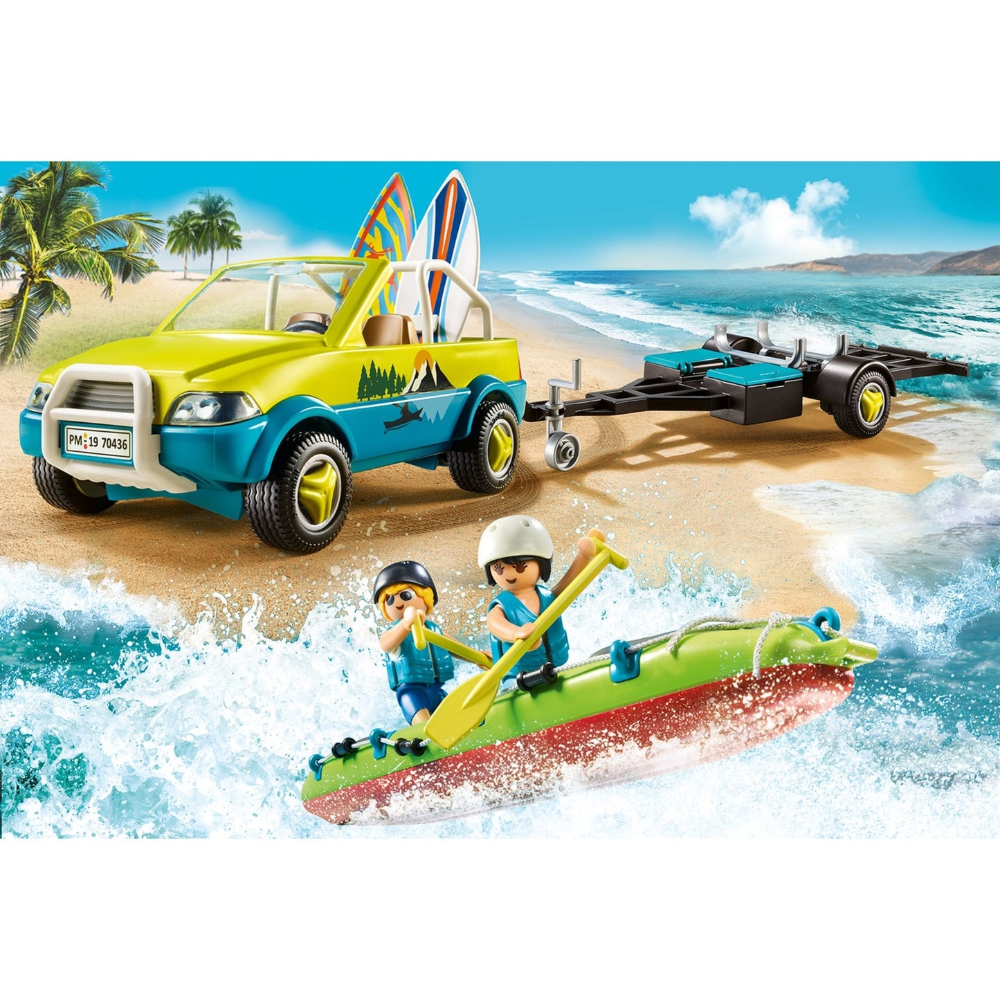 PLAYMOBIL family fun - strandwagen met kano's constructiespeelgoed (70436)