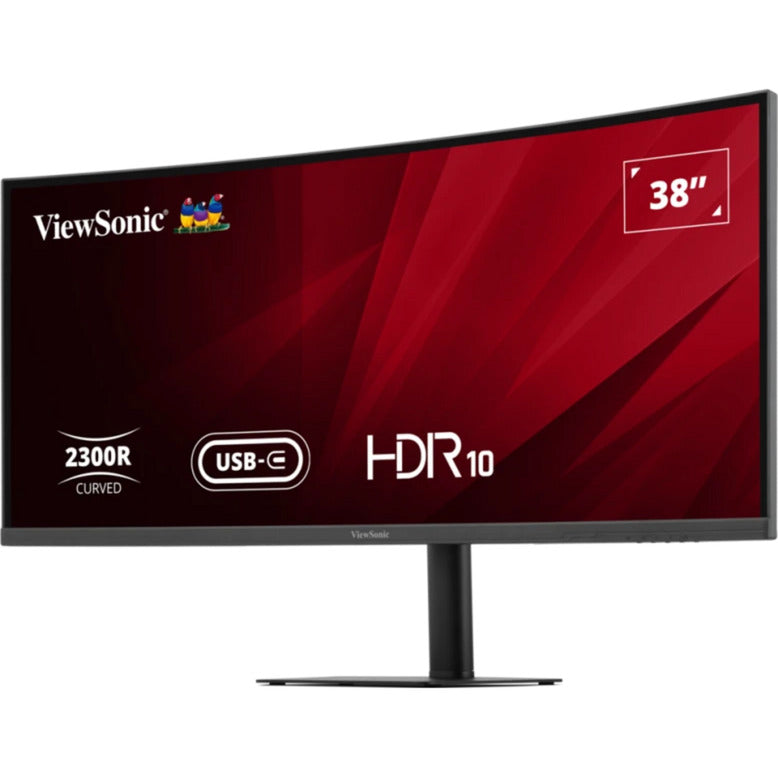 ViewSonic va3820c uwqhd+ 21:9 curved monitor met usb-c hub 38 ultrawide (zwart, 2x hdmi, 1x displayport, usb-c, usb-b )