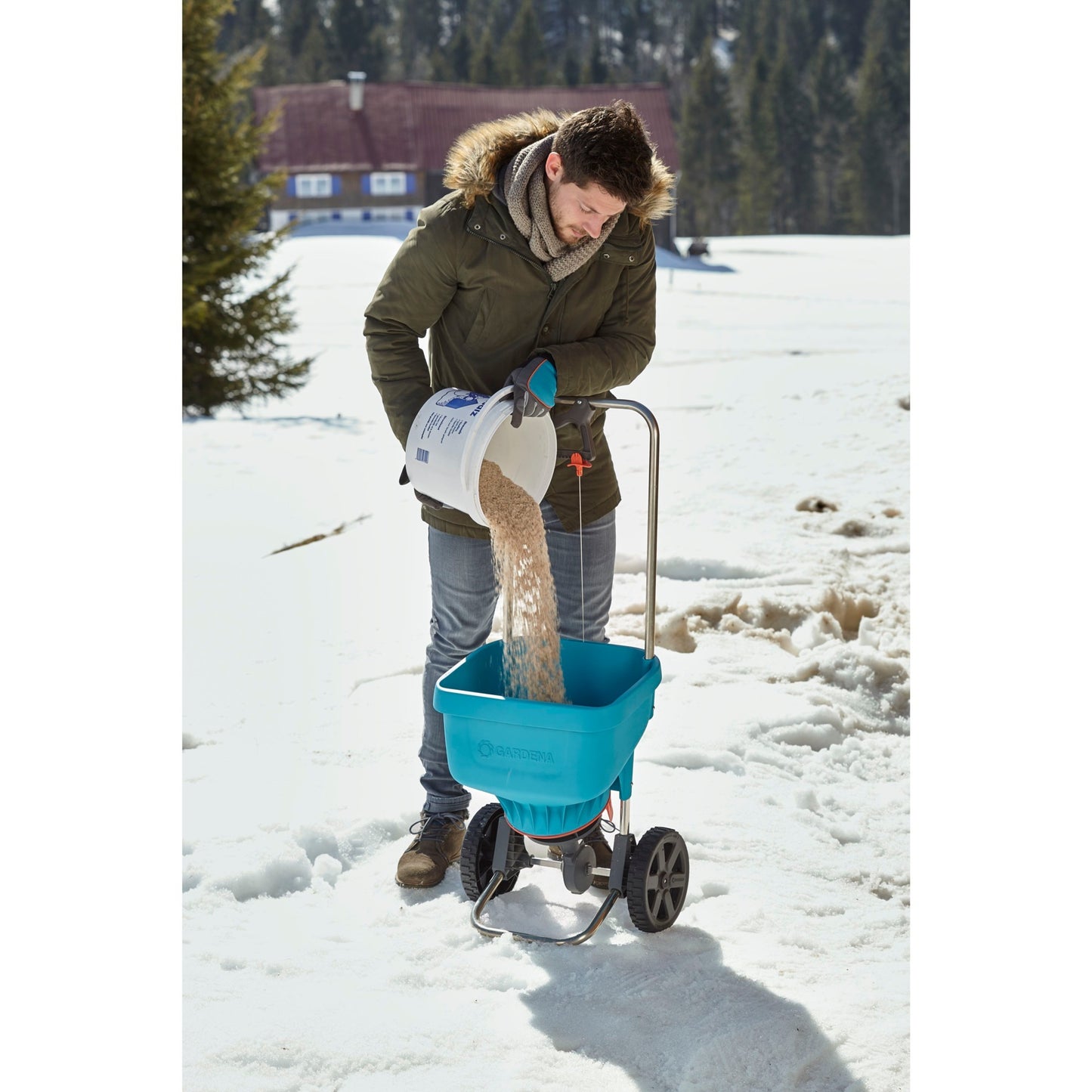 GARDENA strooiwagen xl strooiapparatuur (turquoise zwart, 436-20)