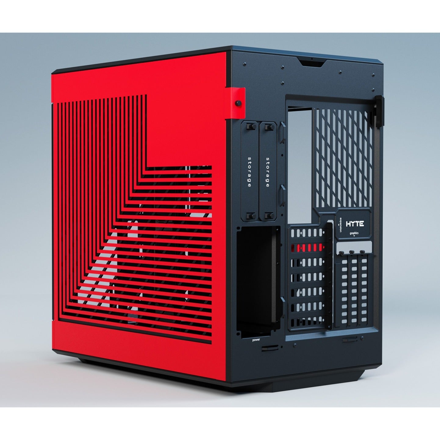 HYTE y60 midi tower behuizing (rood zwart | 3x usb-a | tempered glass)
