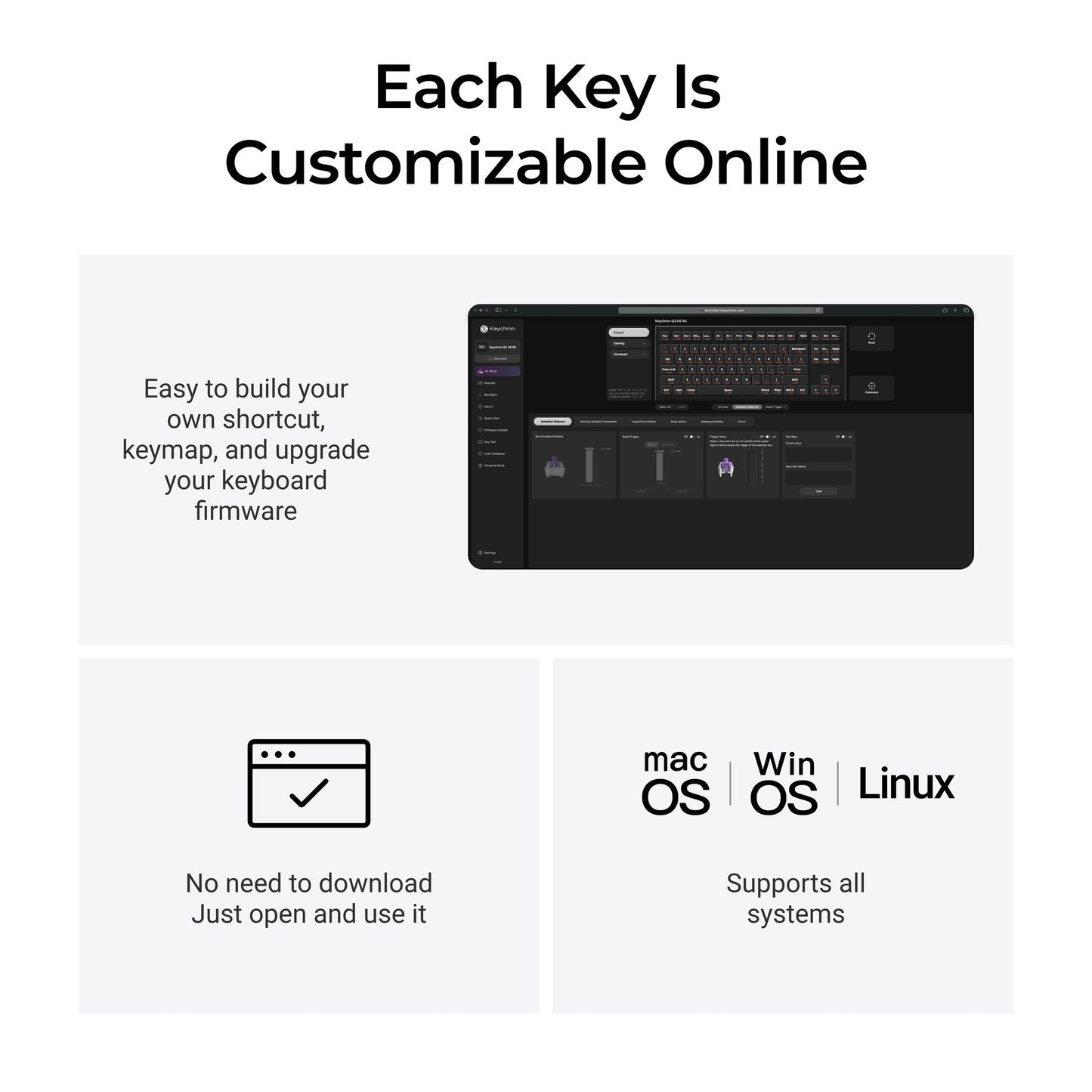 Keychron q3 he 8k magnetic switch keyboard (wit, us lay-out (qwerty), ultra-fast lime, 80% (tkl), rgb, hot swap, 8k)
