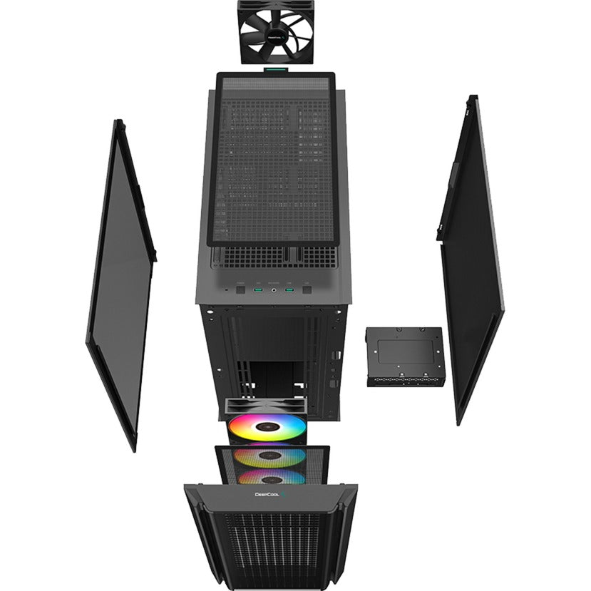DeepCool cg540 midi tower behuizing (zwart | 2x usb-a | window)