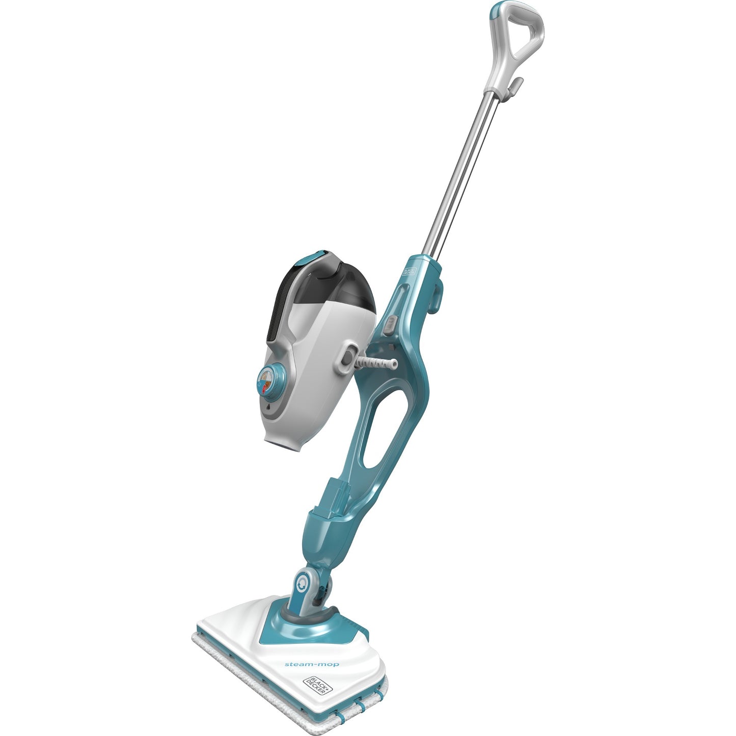 BLACK+DECKER 1600w steam-mop bhsm1615dam-qs stoomreiniger (wit blauw, incl. steamitt, deltavoet en 17 accessoires)