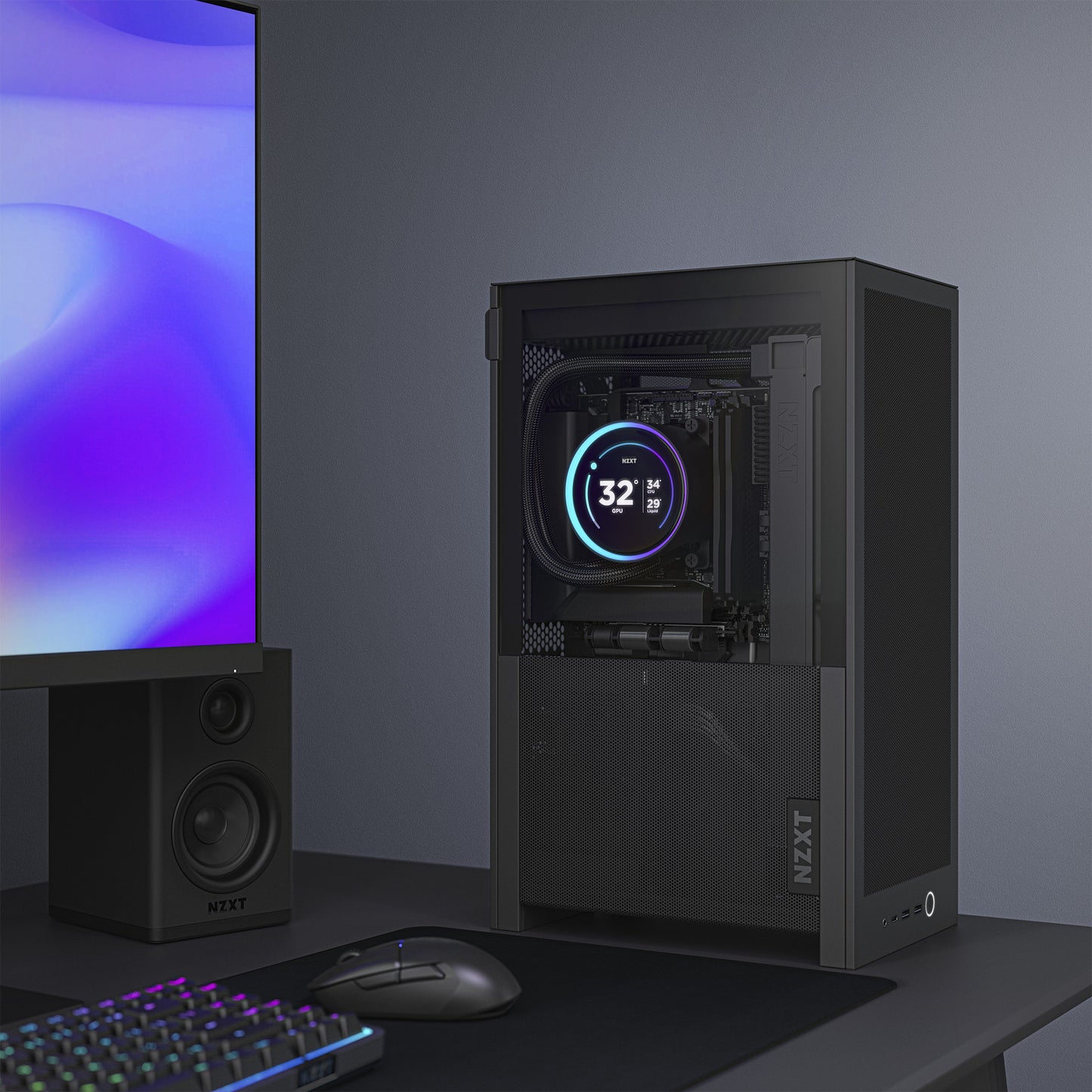 NZXT h2 flow mini tower behuizing (zwart | 2x usb-a | 1x usb-c | tempered glass)