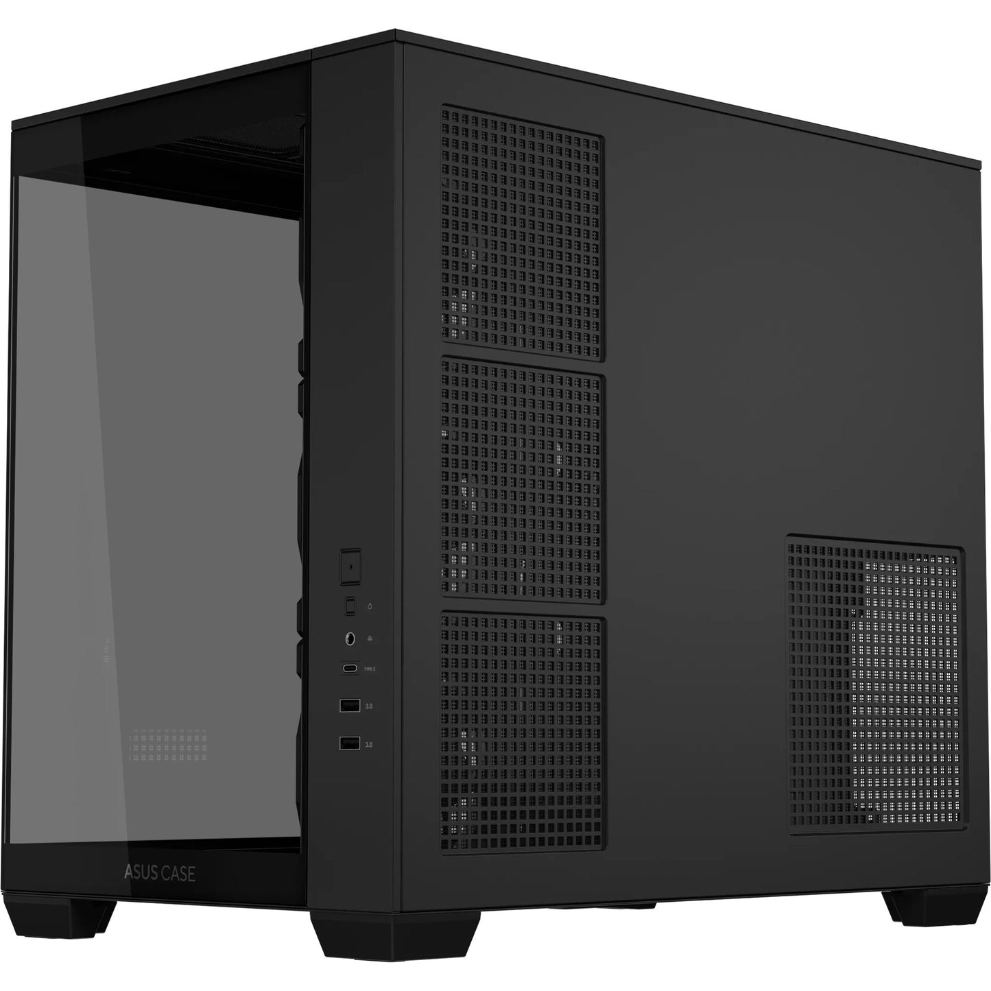 ASUS a32 plus midi tower behuizing (zwart | 2x usb-a | 1x usb-c | rgb | tempered glass)
