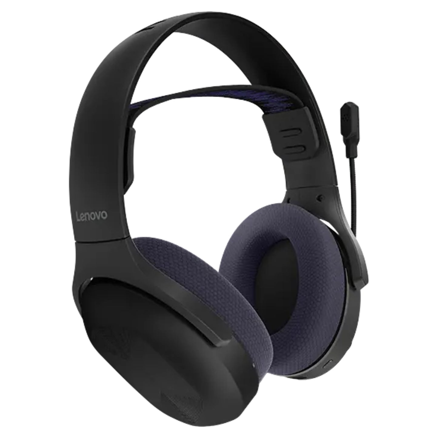 Lenovo legion h410 draadloze gamingheadset over-ear gaming headset (zwart paars, bluetooth, 2,4 ghz, playstation 4, playstation 5, nintendo switch, pc)