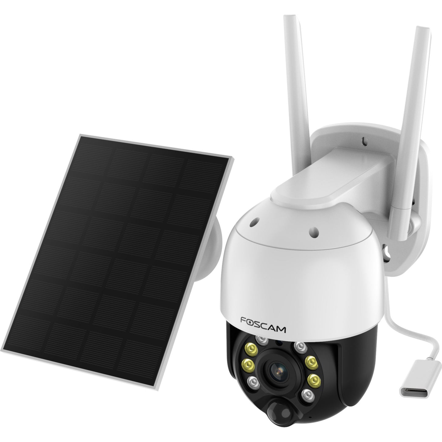 Foscam b4, 100% draadloze 2k 4mp pan tilt batterijcamera (wit)