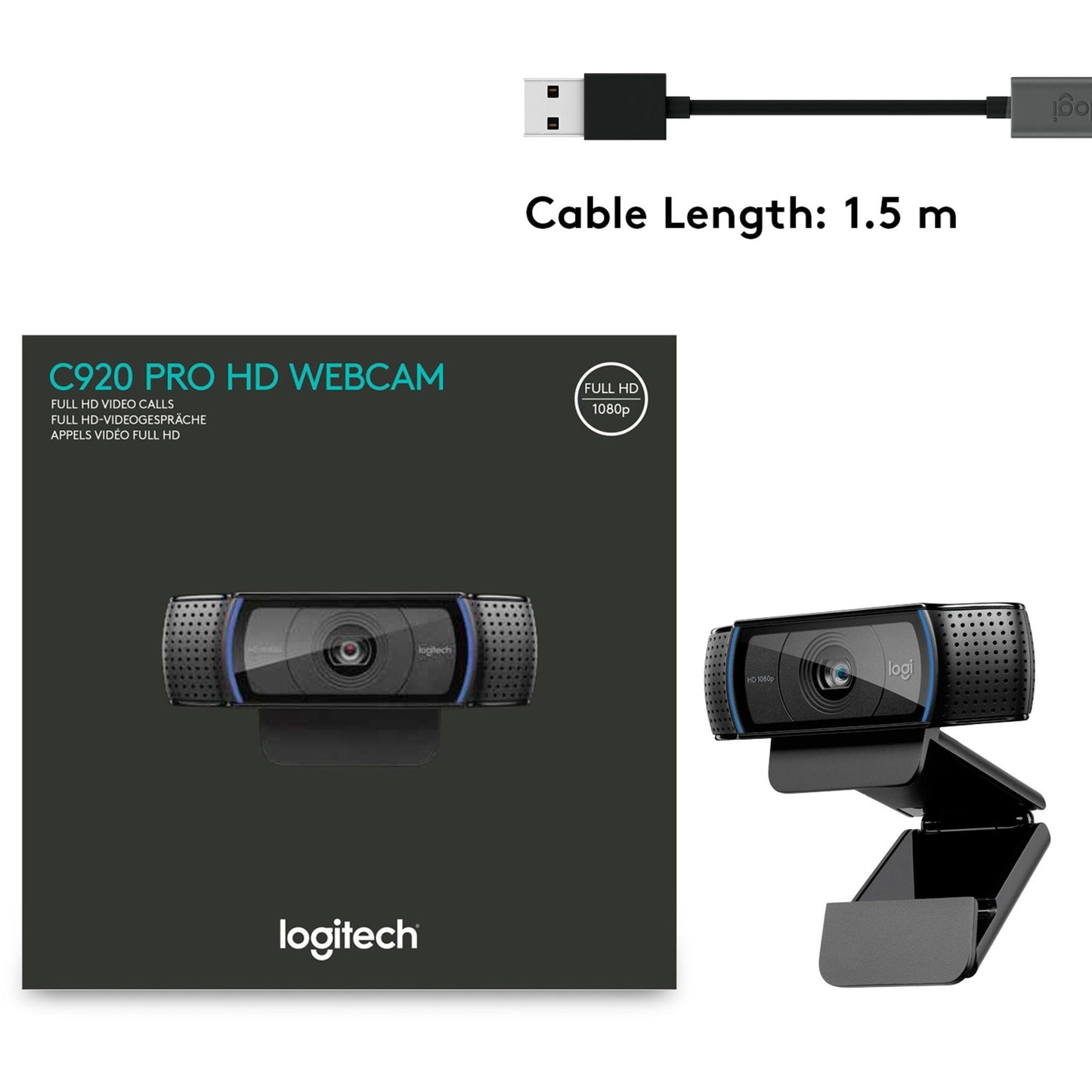 Logitech hd pro webcam c920 (zwart)