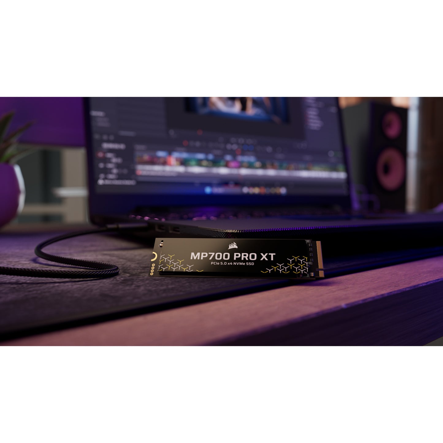 Corsair mp700 pro xt 1 tb ssd (zwart, pcie gen5 x4 nvme 2.0, m.2 2280, 3d tlc nand)