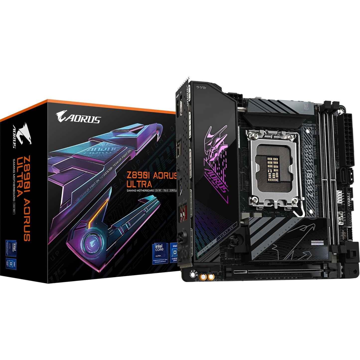 GIGABYTE z890i aorus ultra socket 1851 moederbord (raid, 2.5gb-lan, wi-fi 7, bt, sound, mini-itx)