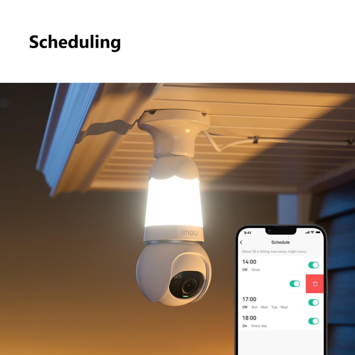 Imou Bulb Cam 2K beveiligingscamera (Wit, E26 E27 universele schroeffitting)