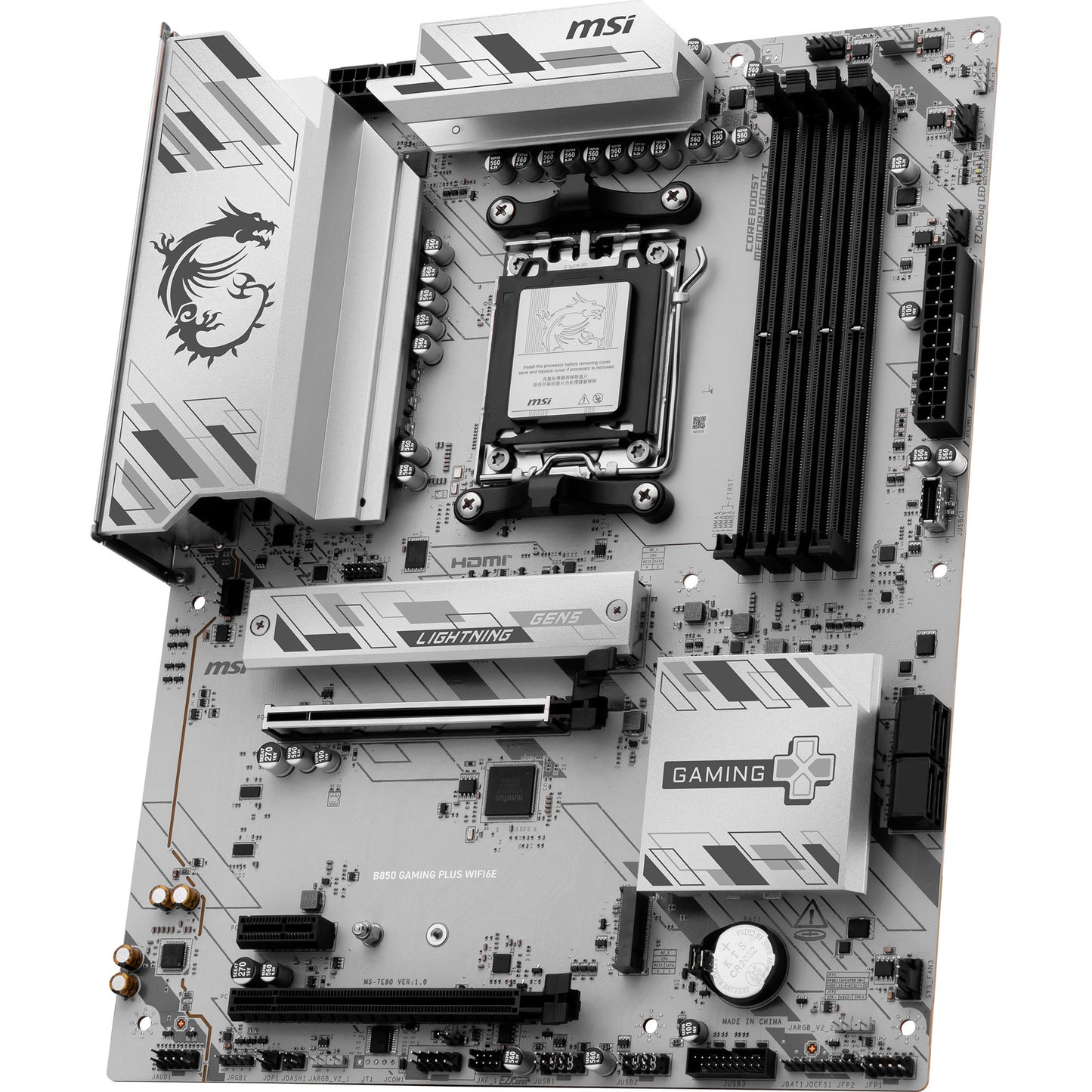 MSI b850 gaming plus wifi6e socket am5 moederbord (raid, 2.5gb-lan, wi-fi 6e, bt, sound, atx)
