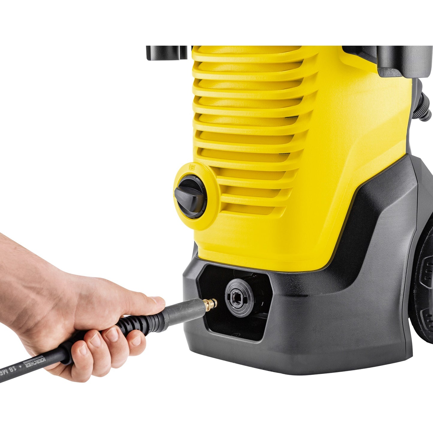 Kärcher k 4 wcm premium hogedrukreiniger (geel zwart, met vuilfrees en slanghaspel)