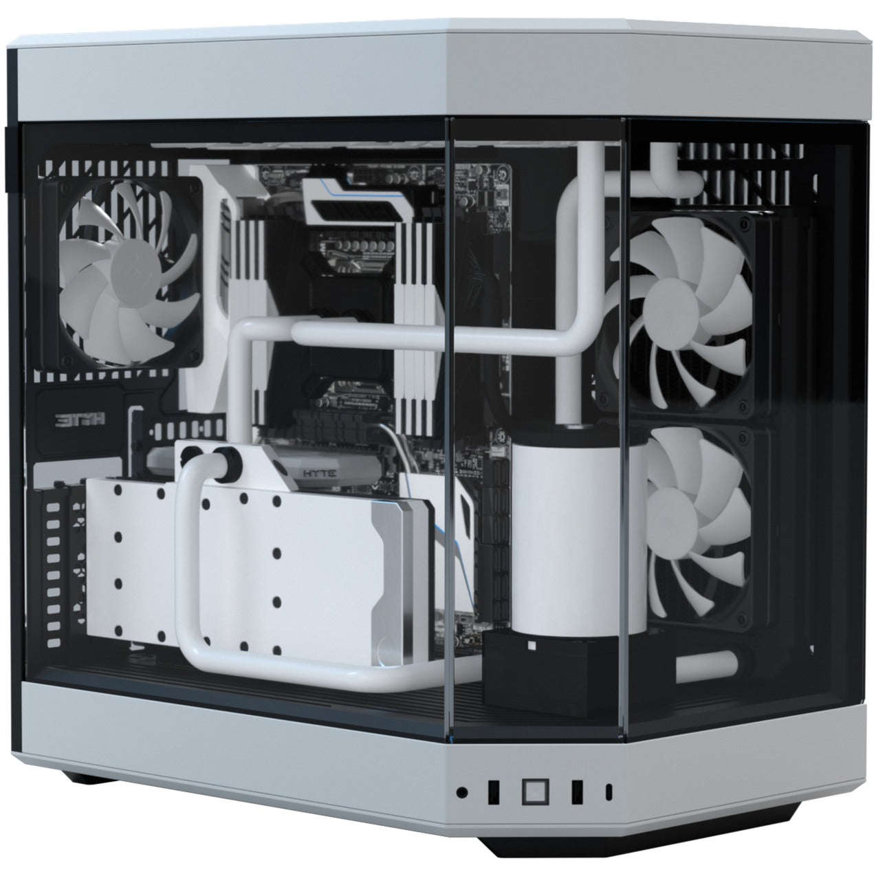 HYTE y60 midi tower behuizing (wit zwart | 3x usb-a | tempered glass)