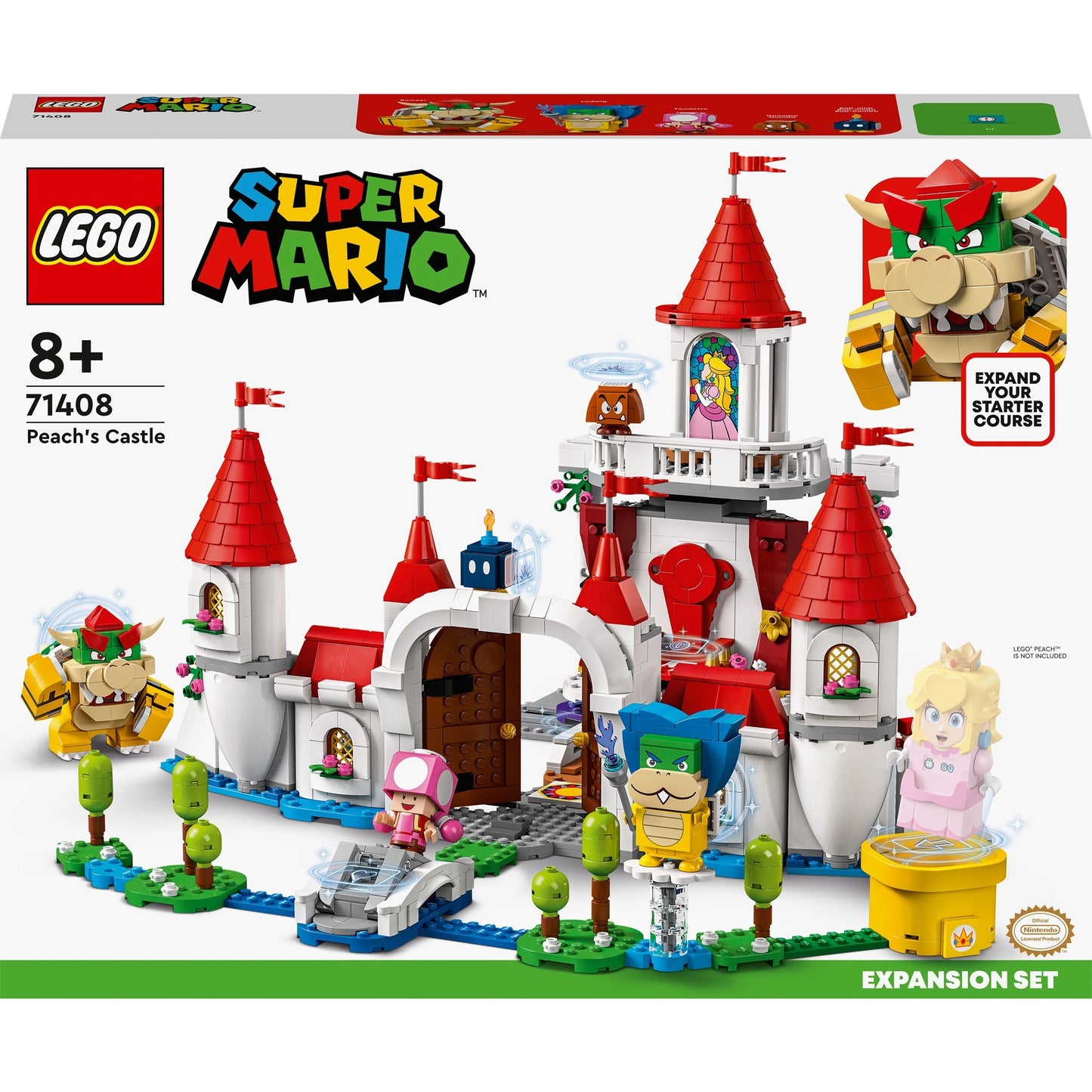 LEGO super mario - uitbreidingsset: peach’ kasteel constructiespeelgoed (71408)