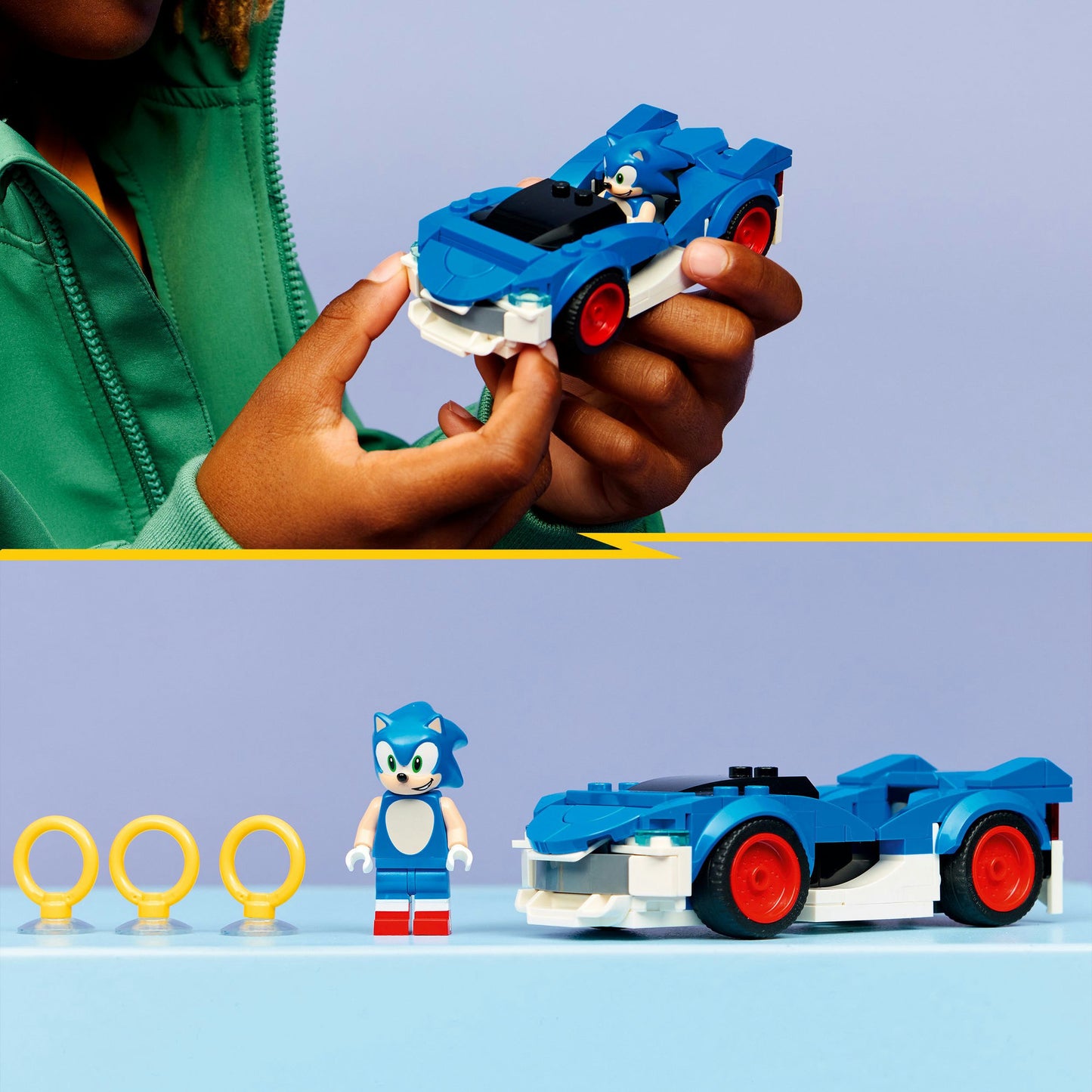 LEGO sonic the hedgehog - sonic's car: speedster lightning constructiespeelgoed (77117)