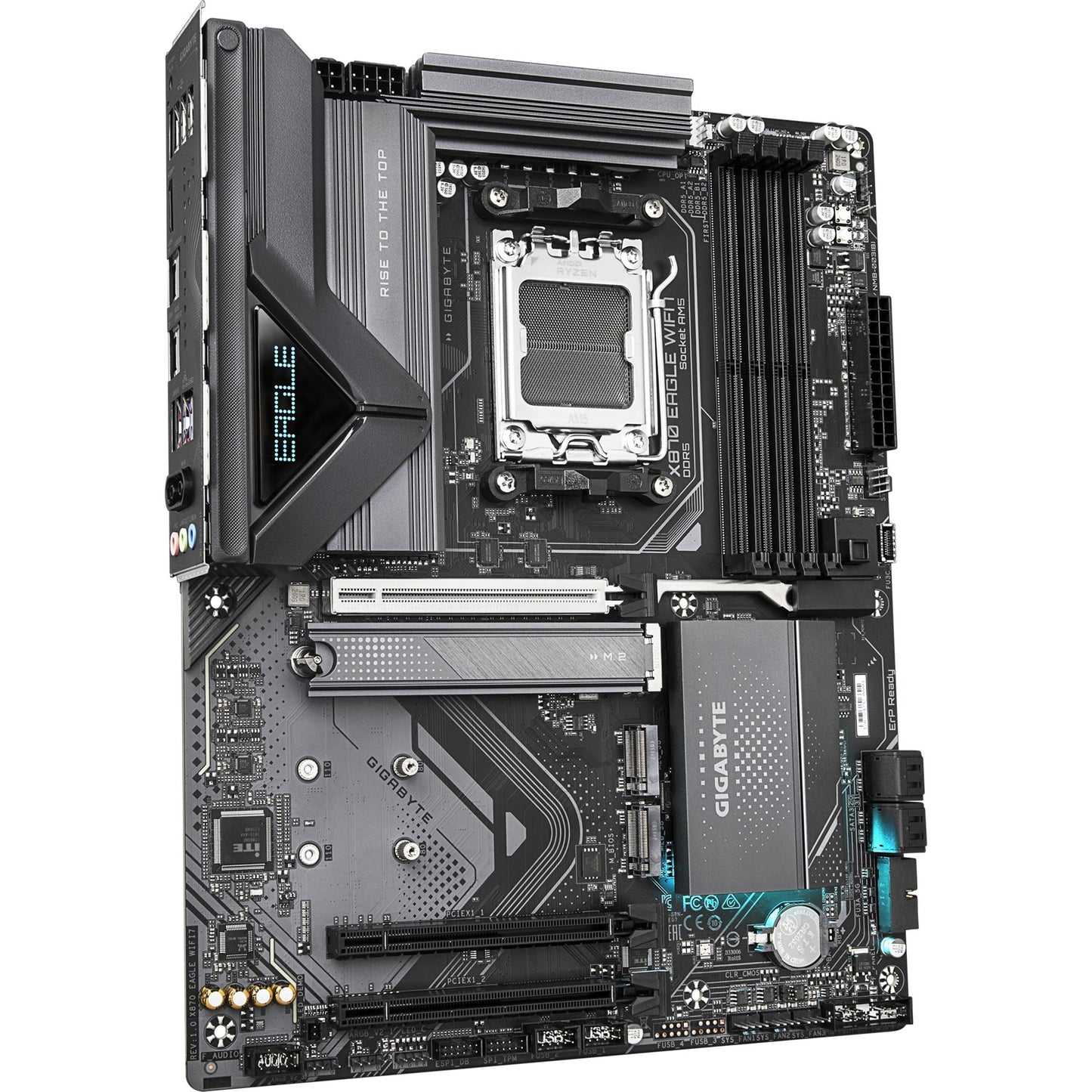GIGABYTE x870 eagle wifi7 socket am5 moederbord (zwart grijs, raid, 2.5gb-lan, wi-fi 7, bt, sound, atx)