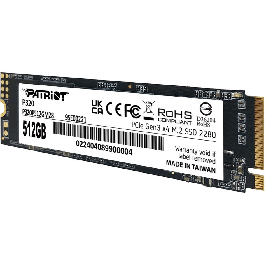 Patriot p320 512 gb ssd (pcie 3.0 x4, nvme 1.3, m.2 2280)