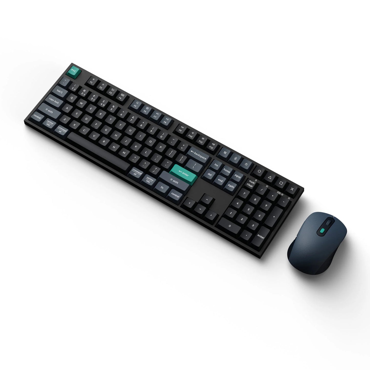 Keychron b36 keyboard and bm25 mouse wireless combo desktopset (zwart, us lay-out (qwerty), scissor switches, 100%, abs, usb-c | 2.4 ghz | bluetooth, 400-2400 dpi)