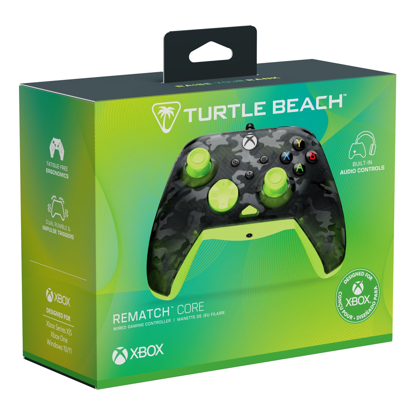 Turtle Beach rematch core bedrade controller (zwart geel, xbox serie x|s, xbox one, pc)