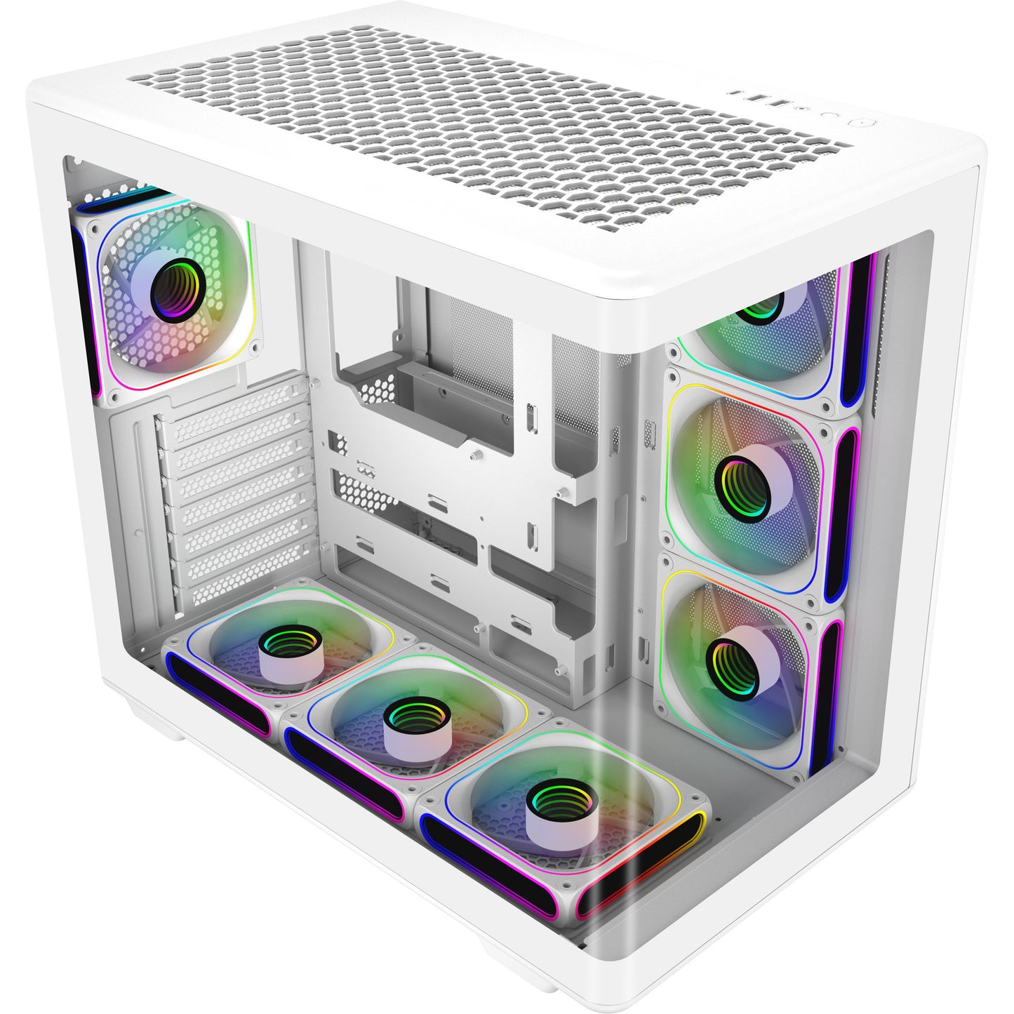 Cooler Master elite 600 midi tower behuizing (wit | 2x usb-a | 1x usb-c | tempered glass)
