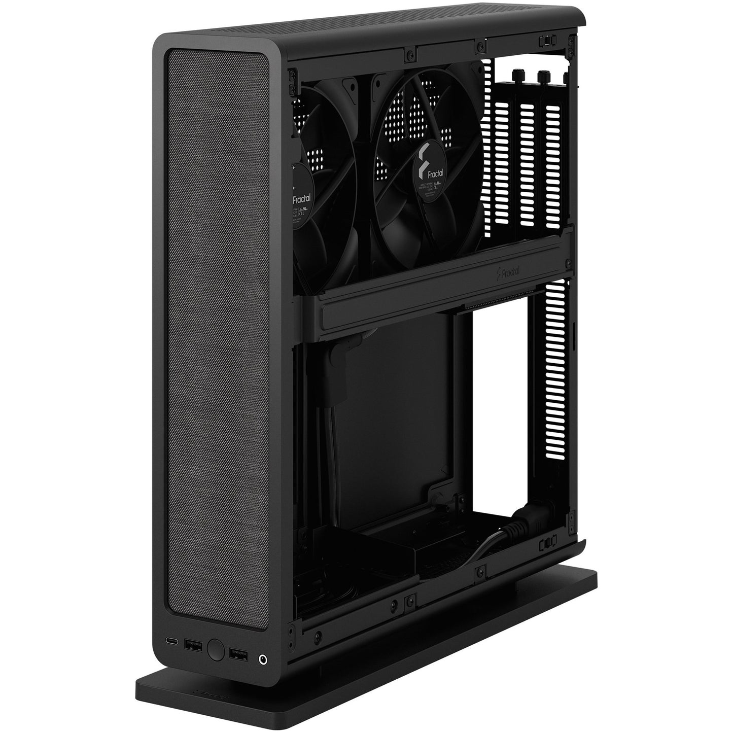 Fractal Design ridge black mini tower behuizing (zwart | 2x usb-a | 1x usb-c)