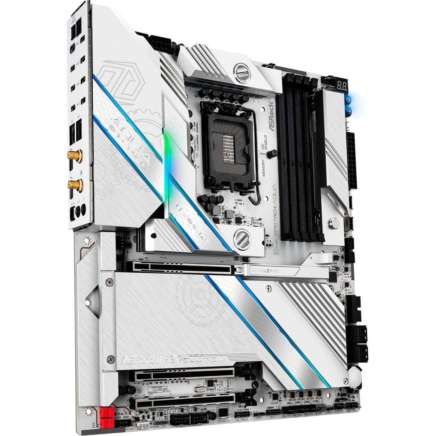 ASRock z890 taichi aqua socket 1851 moederbord (zwart, raid, 10gb-lan, 5gb-lan, wi-fi 7, bt, sound, e-atx)