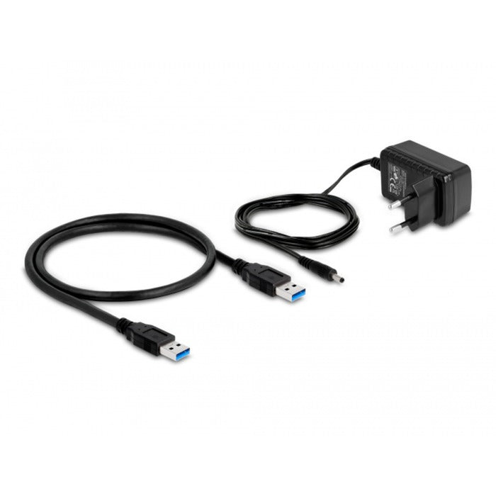 DeLOCK usb-hub 10 gbps met 4 usb-a + 1 quick charge poort (grijs, incl. voeding)
