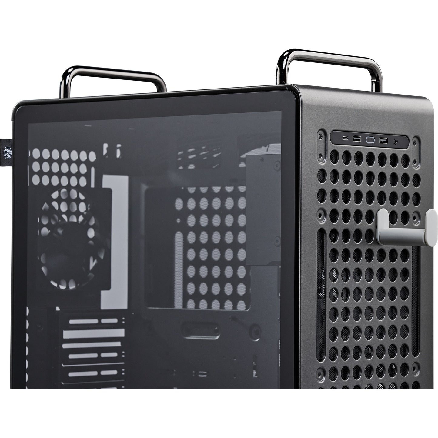 Cooler Master qube 540 stardust iron midi tower behuizing (zwart | 2x usb-a | 1x usb-c | tempered glass)