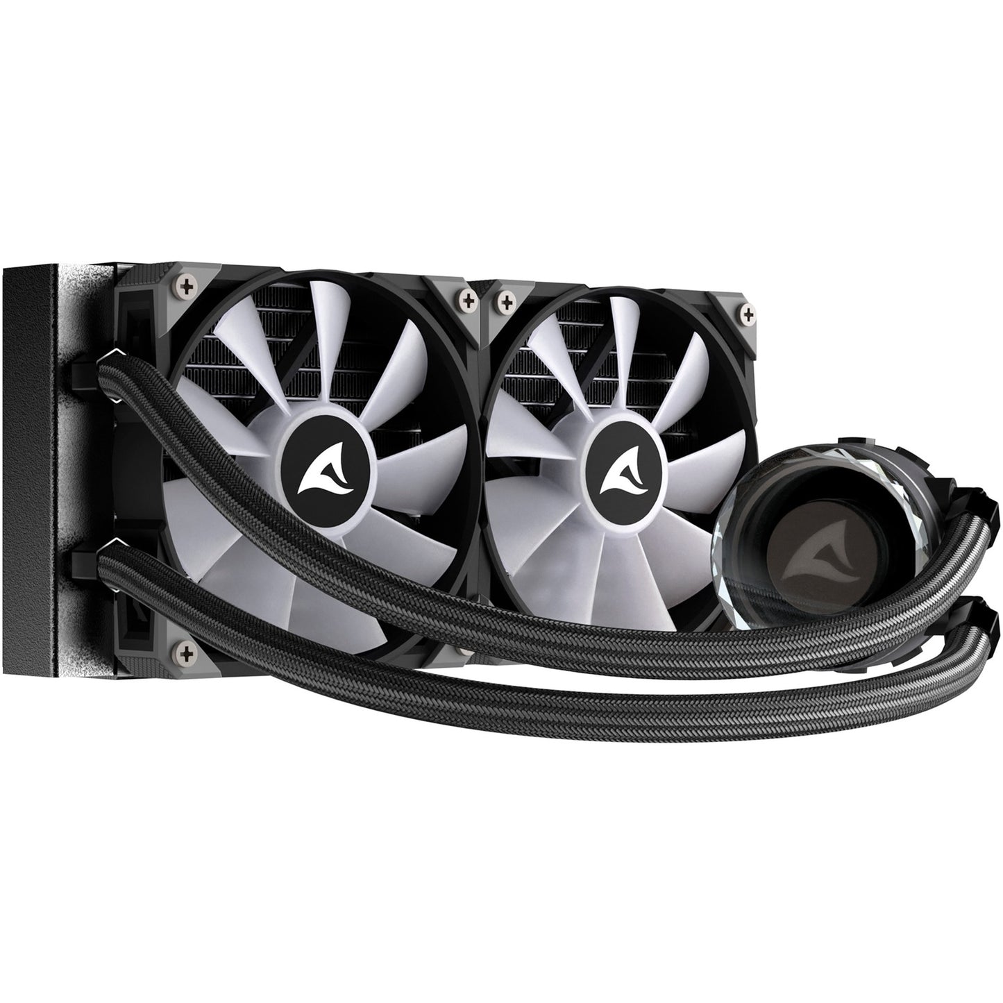 Sharkoon s80 rgb waterkoeling (zwart, 4-pins pwm fan-connector)