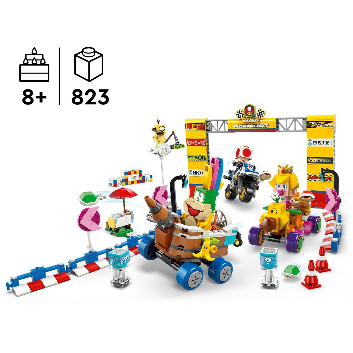LEGO super mario 72036 mario kart baby peach en grand prix set