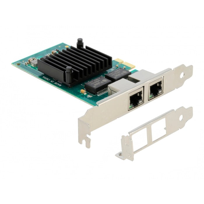 DeLOCK pci express x1 card 2 x rj45 gigabit lan i350 netwerkadapter