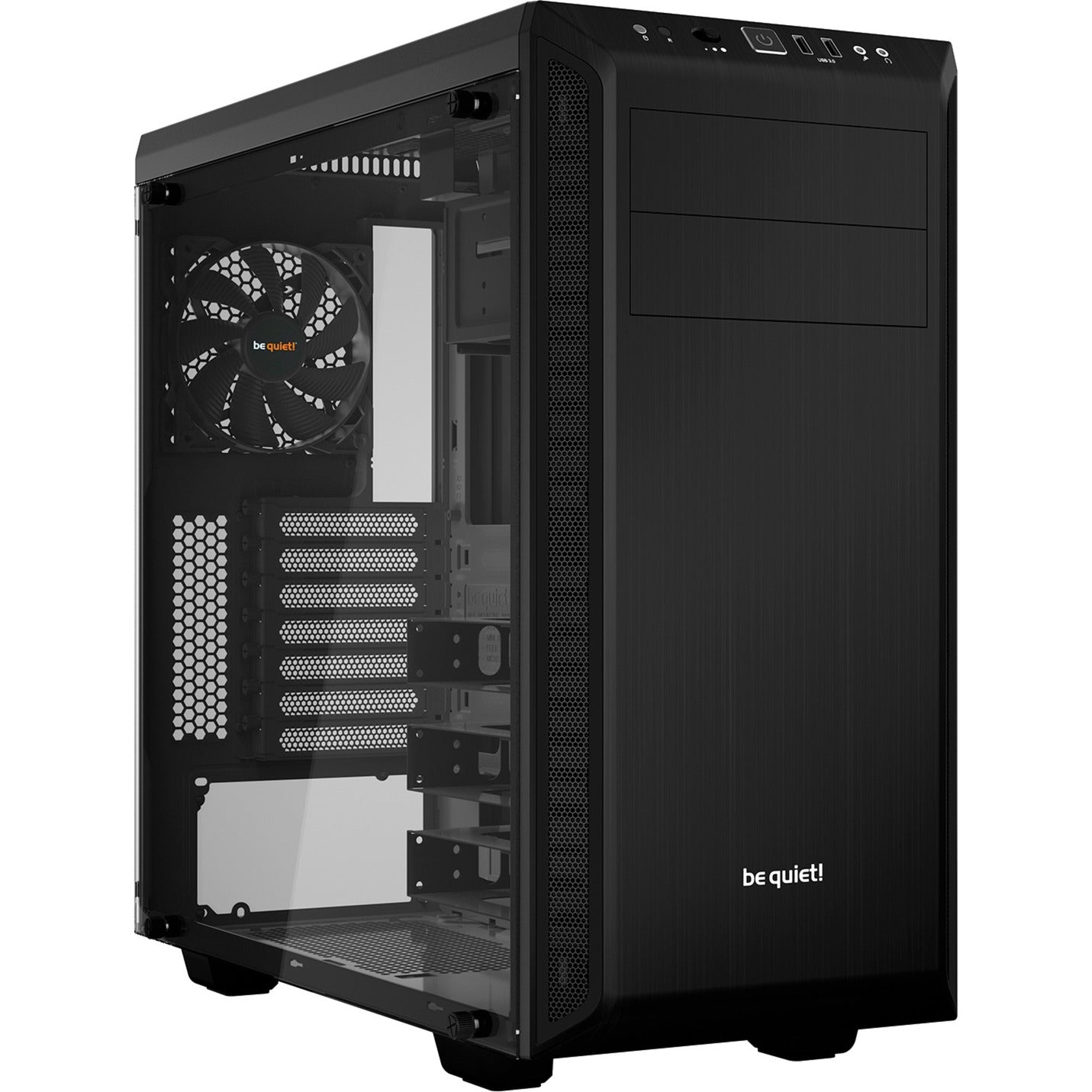 Be Quiet! pure base 600 window midi tower behuizing (zwart | 2x usb-a | tempered glass)