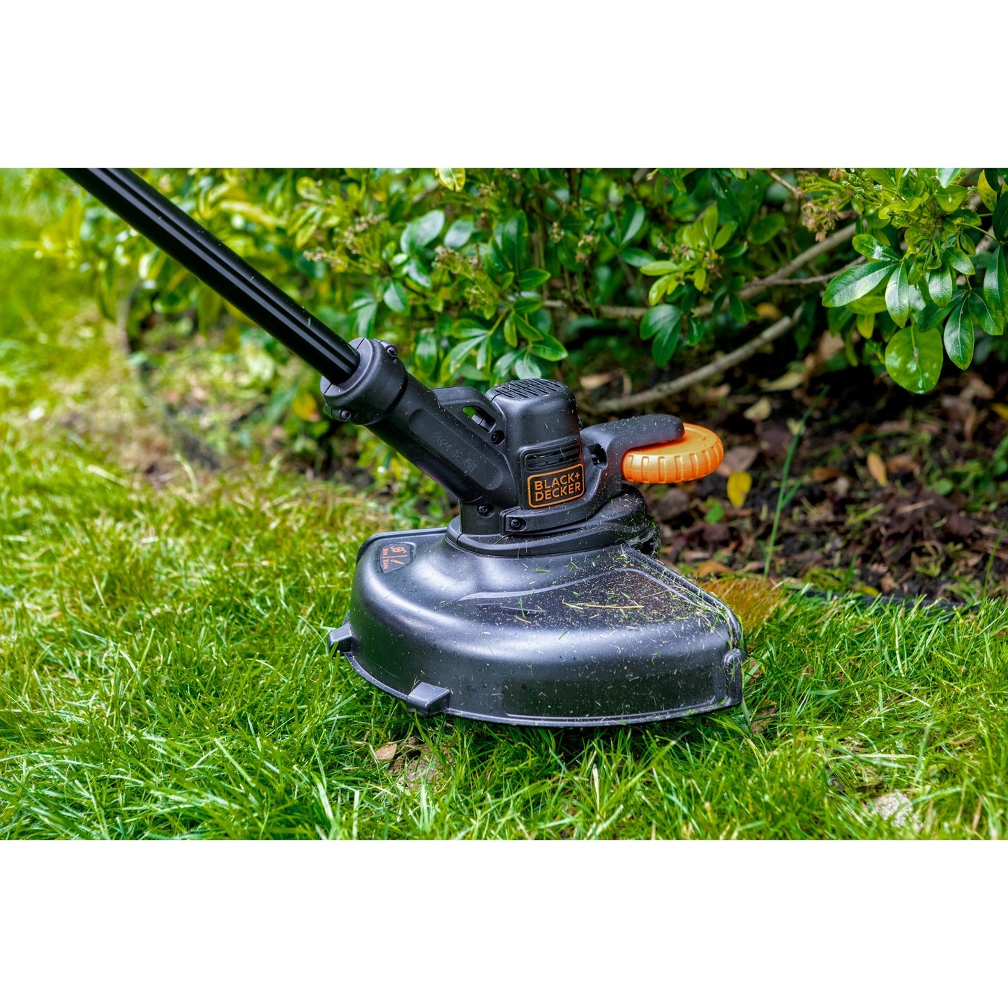 BLACK+DECKER 18v trimmer met 2 messen en accu grastrimmer (zwart oranje, 25 cm, accu inbegrepen)