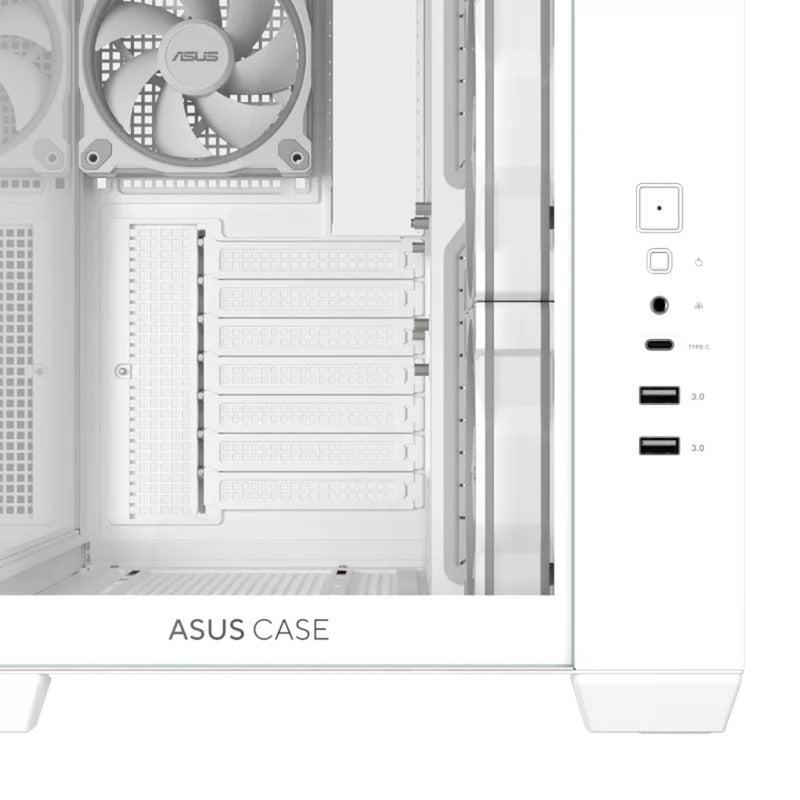 ASUS a32 plus midi tower behuizing (wit | 2x usb-a | 1x usb-c | rgb | tempered glass)