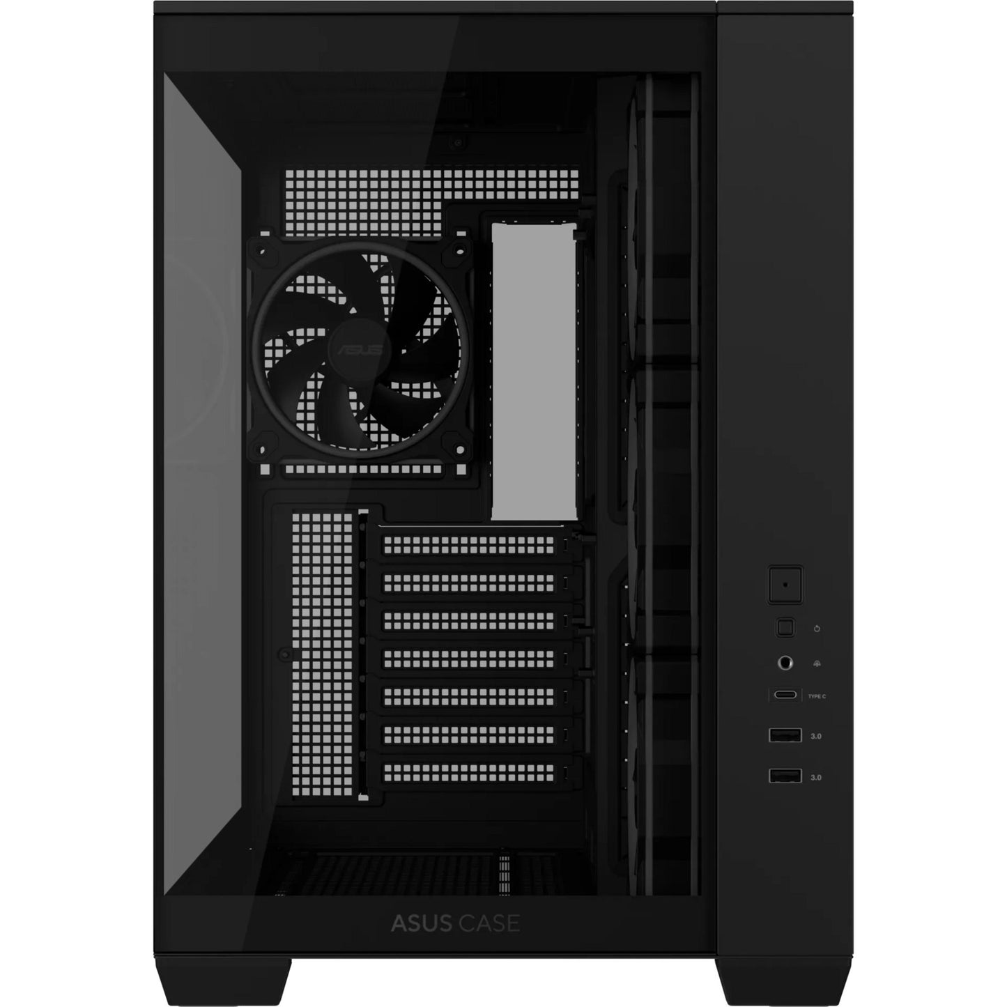 ASUS a32 plus midi tower behuizing (zwart | 2x usb-a | 1x usb-c | rgb | tempered glass)